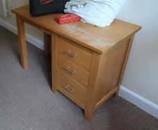 Wooden desk with 3 drawers