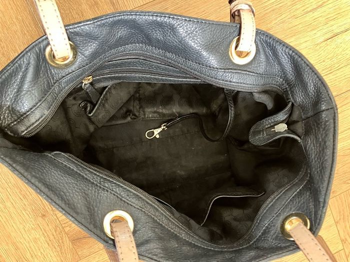 Mk tote black leather bag