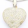 Vintage Cubic Zirconia Heart 925 Silver Necklace Image 2