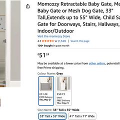 Momcozy Retractable Baby Gate