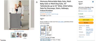 Momcozy Retractable Baby Gate