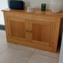 Solid Oak, two door, cabinet. Image 7