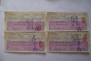 Lot Of Old Ulster's Bank Cheques From (1892-1895)
