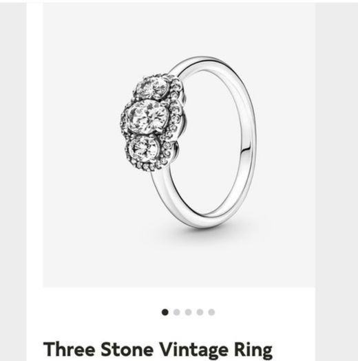 Pandora 3 Stone Vintage Silver Ring