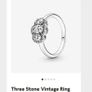 Pandora 3 Stone Vintage Silver Ring Image 3
