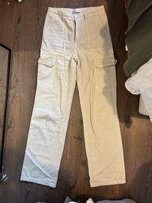 Zara cream beige cargo trousers size EU 34