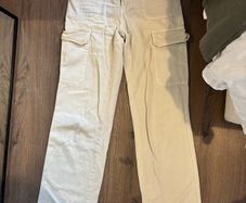 Zara cream beige cargo trousers size EU 34