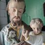 Large Religious 63.5cm high Vintage polychrome large Saint Joseph and the infant Jesus statue Image 3
