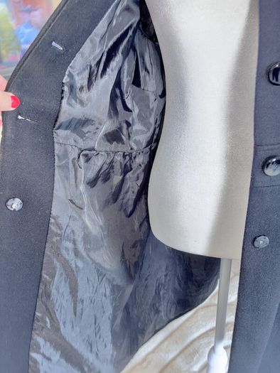 Ladies Black Peplum Coat from H&M Size: UK 12 / EU 40