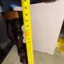 African Wood Sculpture of Woman pregnant Carrying Basket on her Head. East African Art Statue. Traditional Hand-Carved Figurine Image 2