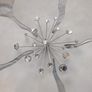 Wall decor silver metal flower/starburst  wall art with clear acrylic beads Image 3