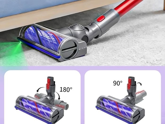Anti-Tangle Replacement Head for Dyson V7V8V10V11V15 Vacuum Cleaner  50W High Torque Motorhead with LED Light,for Dyson V7 V8 V10 V11 V15 SV10 SV11 SV12 SV14,for Cleaning Hardwood Floors&Carpets