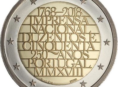 Portugal 2 Euro Commemorative Coin 2018 - The National Mint. Uncirculated.