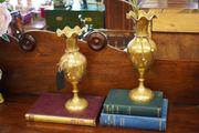 Pair of Polished Brass Vases