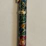 Cloisonne Floral Ink Pen : Vintage (1990) green and gold Image 3