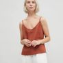 Linen camisole in forest green Image 7