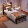 Metal Platform Bed Frame with Charging Station, Image 7