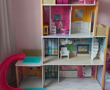 Large doll house with slide