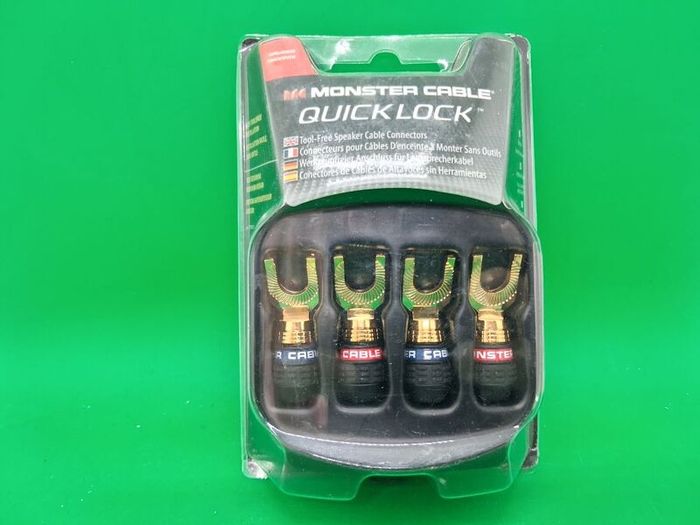 Poatage - 5 x Monster Cable Quick Lock Angled 24k Gold Spades