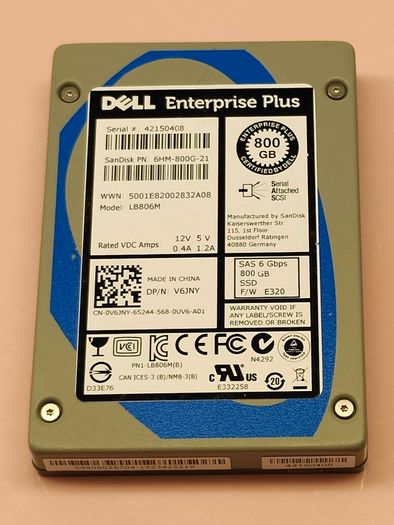 Dell 800gb Ssd Sas 6gb/s 2.5'' Lb806m 6hm-800g-21 V6jny