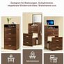 3 in 1 LED Slim Dressing Table with LED Lighting Brown Image 4