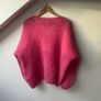 Mohair fuchsia pink oversized v neck sweater Italian brand Tensione In Image 7