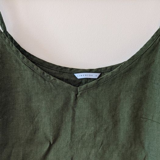 Linen camisole in forest green