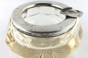 Antique crystal and silver ashtray