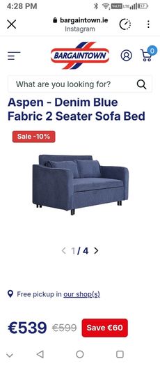 blue sofa bed