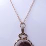 Vintage  Gold Plated Bloodstone & Carnelian Spinner Pendant and Chain Image 3