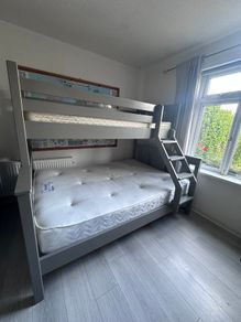 Grey Triple bunk bed double spring mattress included