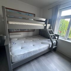Grey Triple bunk bed double spring mattress included
