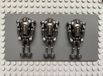 lego star wars sw0092 Super Battle Droid minifigure- Pearl Dark Gray, Wide Head