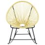 Outdoor Rocking Moon Chair Poly Rattan Beige Image 3