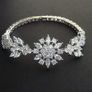 Art Deco Vintage Style Wedding Bridal Crystal Silver Bracelet Image 6