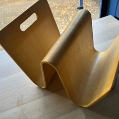 Mid-Century Style Bent Plywood Magazine Rack/Vinyl Holder