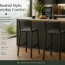 Set of 2 Industrial Black Bar Stools Image 2