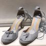 Bershka high heel sandals in blue suede Image 2