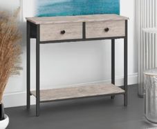 Narrow Console Table with 2 Drawers, Hallway Table with Storage, Sofe Table, Small Side Table for Small Spaces, Living Room, Entryway, Kitchen, Greige and Black