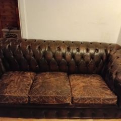 antique chesterfield in rare cigar brown