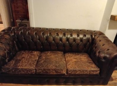 antique chesterfield in rare cigar brown