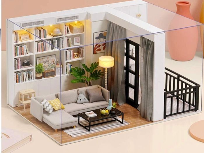 DIY Dollhouse Miniature Kit with Furniture, 3D Wooden Miniature House with Dust Cover and Music Movement, Miniature Dolls House kit (FREE POSTAGE)