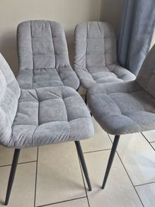 grey upholstered kitchen chairs