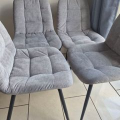 grey upholstered kitchen chairs