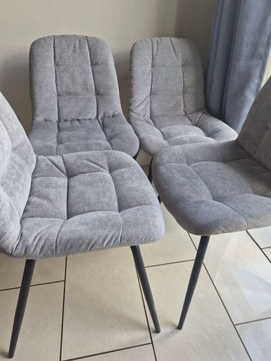 grey upholstered kitchen chairs