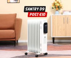 Portable Oil-Filled Electric Radiator Heater, Remote, LED Display, Adjustable Thermostat