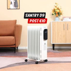 Portable Oil-Filled Electric Radiator Heater, Remote, LED Display, Adjustable Thermostat