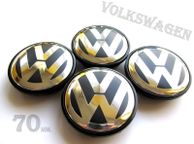 main image for ad 4x VW 70mm Black Chrome logo Volkswagen alloy wheel centre caps cap Hub Cover 70