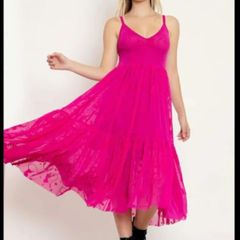 Black Milk Mew sheer maxi dress hot pink