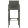 7 Piece Outdoor Bar Set with Armrest Poly Rattan Grey Image 4